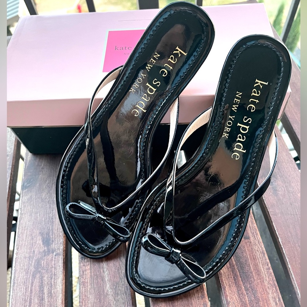 New in box Kate Spade ♠️ Petit Black payment bow Sandals